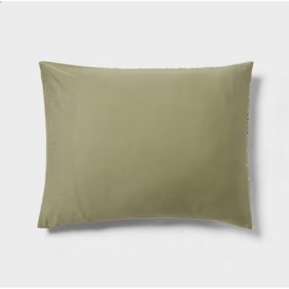 Yarn Dye Crinkle Grid Quilt Sham - Moss Green - Threshold - Picture 3 of 5